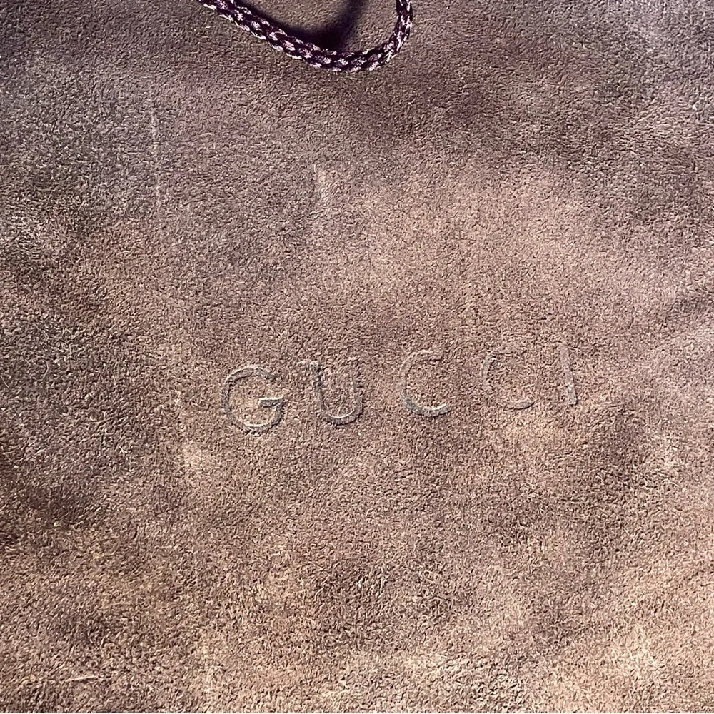 Vintage, Rare Gucci Brown and Tan Suede Dust Bags Trio